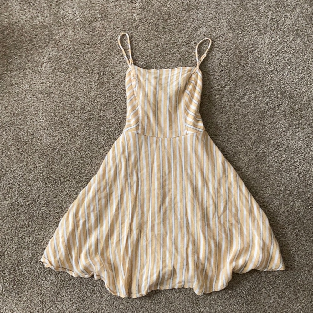 Yellow & White Striped Dress